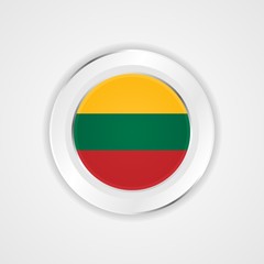 Lithuania flag in glossy vector icon.