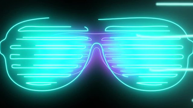 Neon shades in disco night club colors