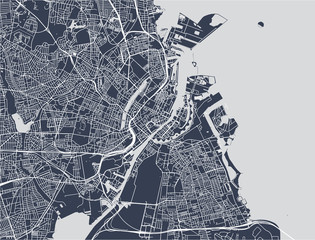 map of the city of Copenhagen, Denmark