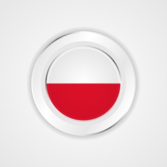 Poland flag in glossy vector icon.