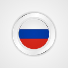 Russia flag in glossy vector icon.