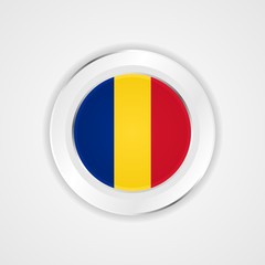 Fototapeta premium Romania flag in glossy vector icon.