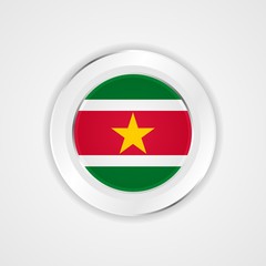 Suriname flag in glossy vector icon.