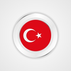 Turkey flag in glossy vector icon.