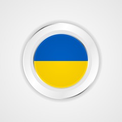 Ukraine flag in glossy vector icon.