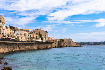 Fototapeta na wymiar Ortigia. Small island which is the historical centre of the city of Syracuse, Sicily. Italy.