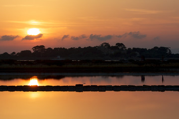 sunset over the lake
