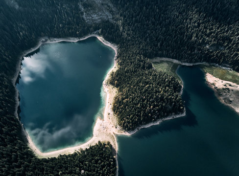Montenegro. Durmitor national Park. Black lake. The view from the top. 