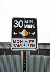 30 minute parking sign.
