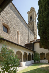 cloister and church of San Francesco monastery, Gargnano, Italy