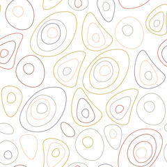 Organic abstract shapes vector seamless pattern. Modern simple background with hand drawn rounded shapes.