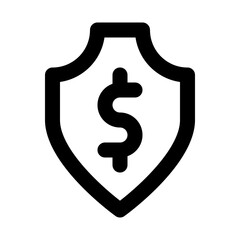 Shield Dollar Insurance Protection Guarantee Promise vector icon