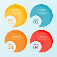 Infographic template of four steps, options or workflow diagram
