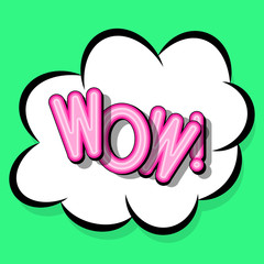 Cloud frame for wow expression, popart speech bubble.