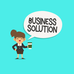 Word writing text Business Solution. Business concept for Services that include strategic planning and evaluation.