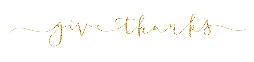 GIVE THANKS brush calligraphy banner