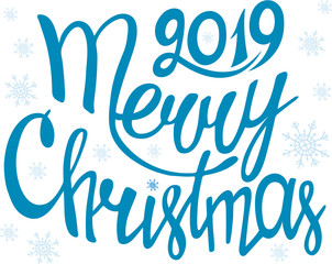 Merry Christmas. Holiday lettering. Winter illustration. Happy New Year