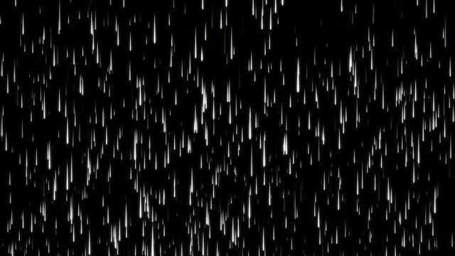 Meteor Night2 - Black and White -Motion Graphic -10sec Seamless Loop -4K UHD- 3840-2160