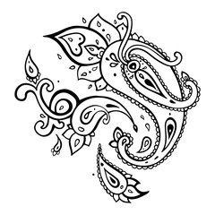 Paisley background. Hand Drawn ornament. Vector illustration