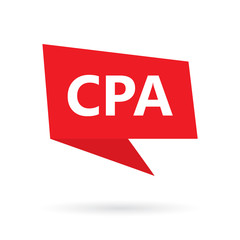 CPA (Certified Public Accountant) acronym on a speach bubble- vector illustration