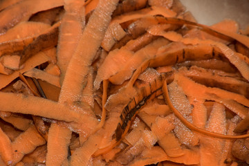 Background from a waste of carrot skins