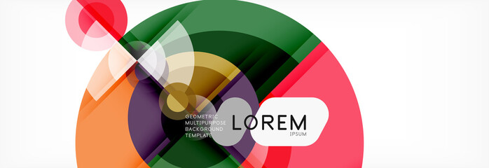 Fototapeta premium Abstract background - multicolored circles, trendy minimal geometric design