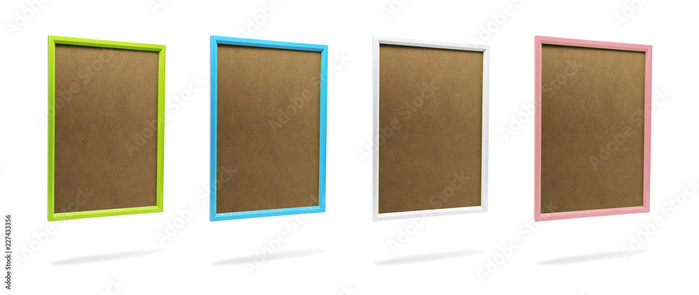 Aufkleber blank colorful photo frame template set on isolated background with clipping path. simple plastic bo