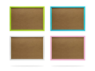 Blank colorful photo frame template set on isolated background with clipping path. Simple plastic border for your design.