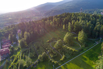 Bobsleigh track Kolorowa aerial view