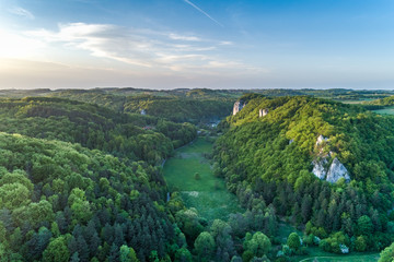 Bedkowska valley, late afternoon from the sky