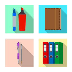 Vector illustration of office and supply symbol. Collection of office and school stock vector illustration.