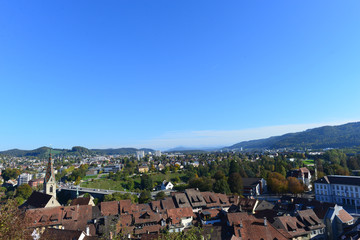 Fototapeta na wymiar Luftansicht Baden im Kanton Aargau 