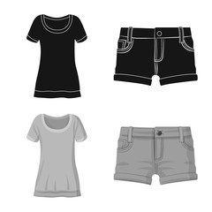 Isolated object of woman and clothing logo. Collection of woman and wear stock symbol for web.