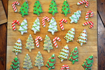 Obraz na płótnie Canvas royal icing cookies for Christmas