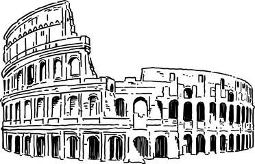 Colosseum Rome drawing vector