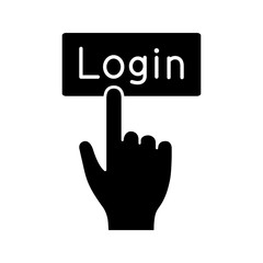Login button click glyph icon