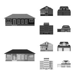 Vector design of building and front logo. Set of building and roof stock vector illustration.