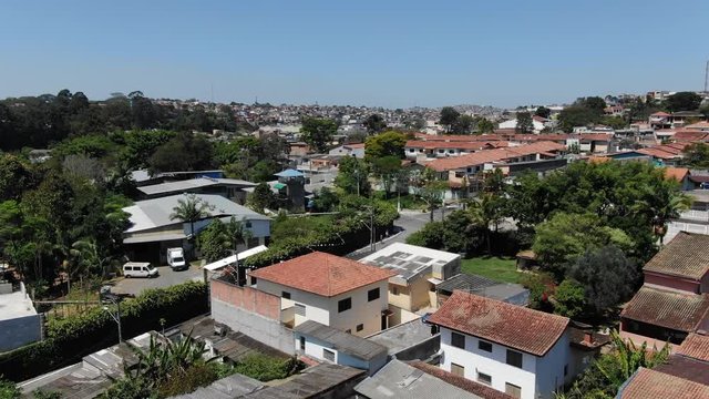 Flying over sao paulo neighbourhood in interlagos district