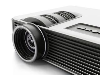 Generic projector isolated on white background. 3D illustration