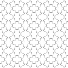Gray geometric ornament on white background. Seamless pattern - 227436718