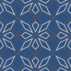 Geometric seamless pattern. Dark blue background