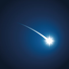 falling star in the dark sky © krissikunterbunt