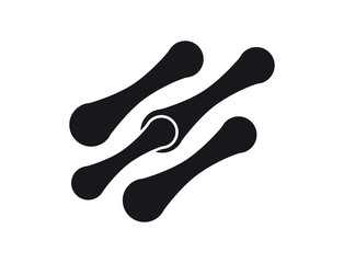 DNA chain icon black