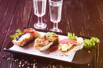 bruschetta in restaurant