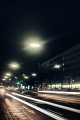 Fototapeta na wymiar Hamburg Big City lights traffic bulb art skyline night house