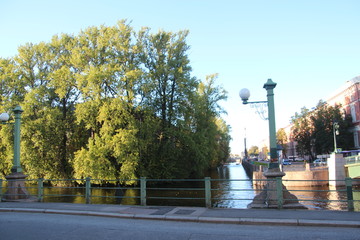 River,canal and bridge  in St. Petersburg .Russia 