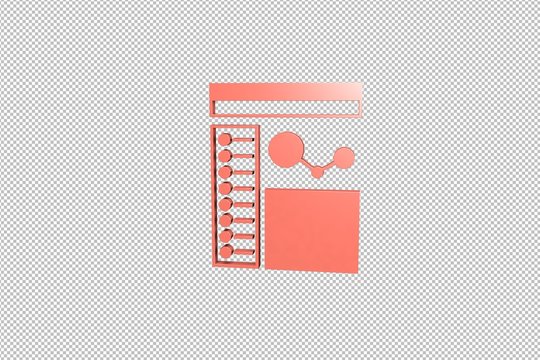 Red Infographic 3D Illustration On Transparent Background