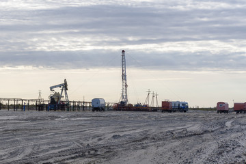 Fototapeta na wymiar Oil field in Siberia.