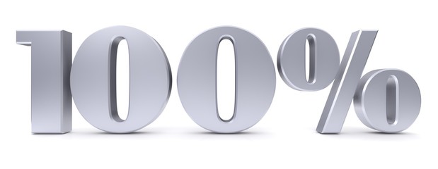 100 % percent sign 3d silver discount sale sign interest rate symbol savings price reduction tag label isolated 