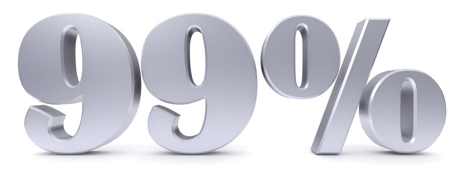 percent sign percentage 99 % discount 3d